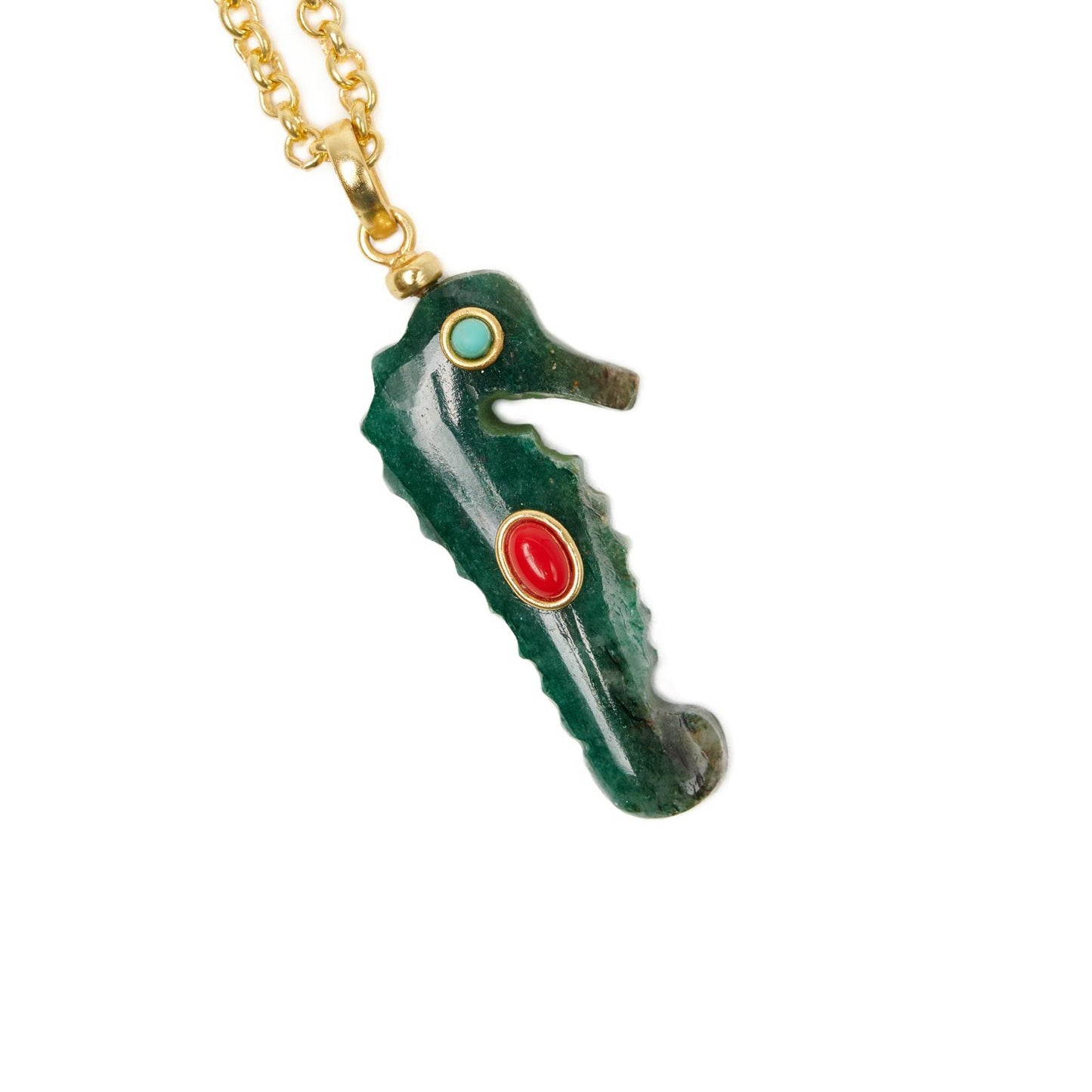 Necklace- Cavalluci Marini White Green Aventurine