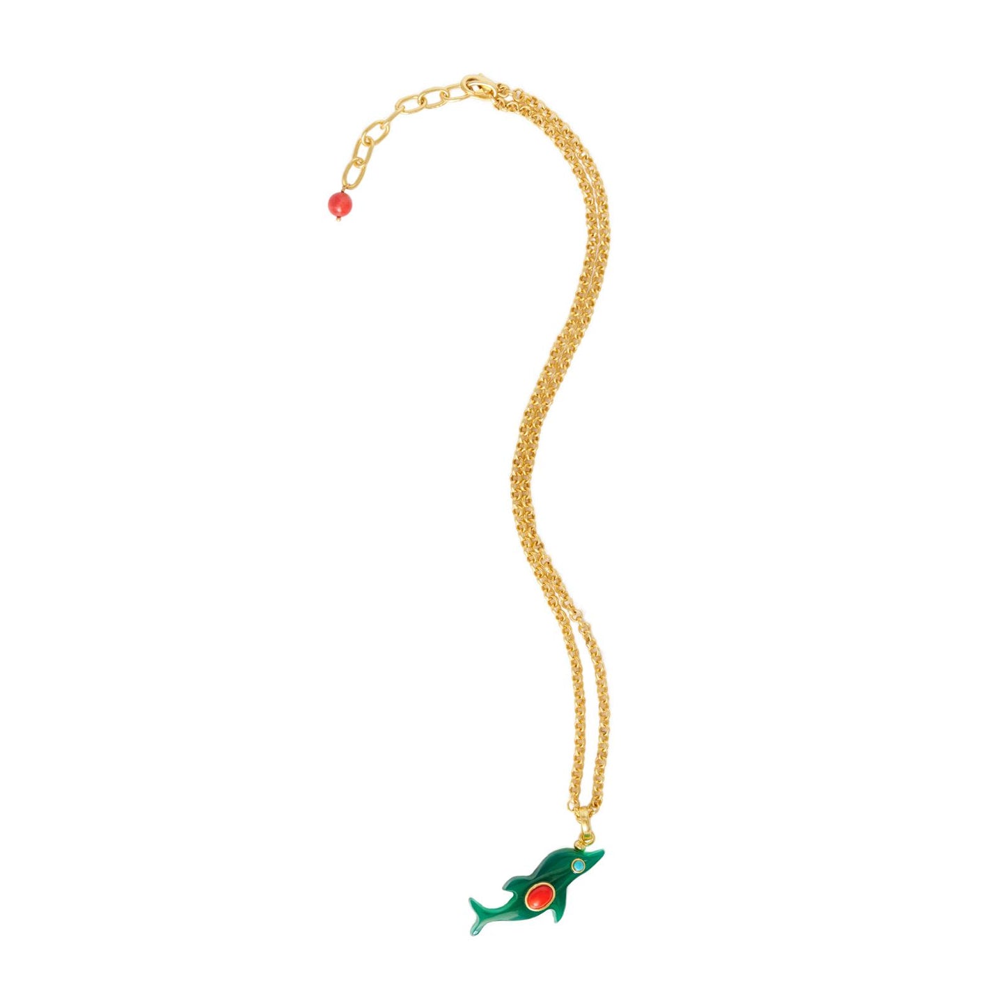 Necklace- Dolphin Green Onyx