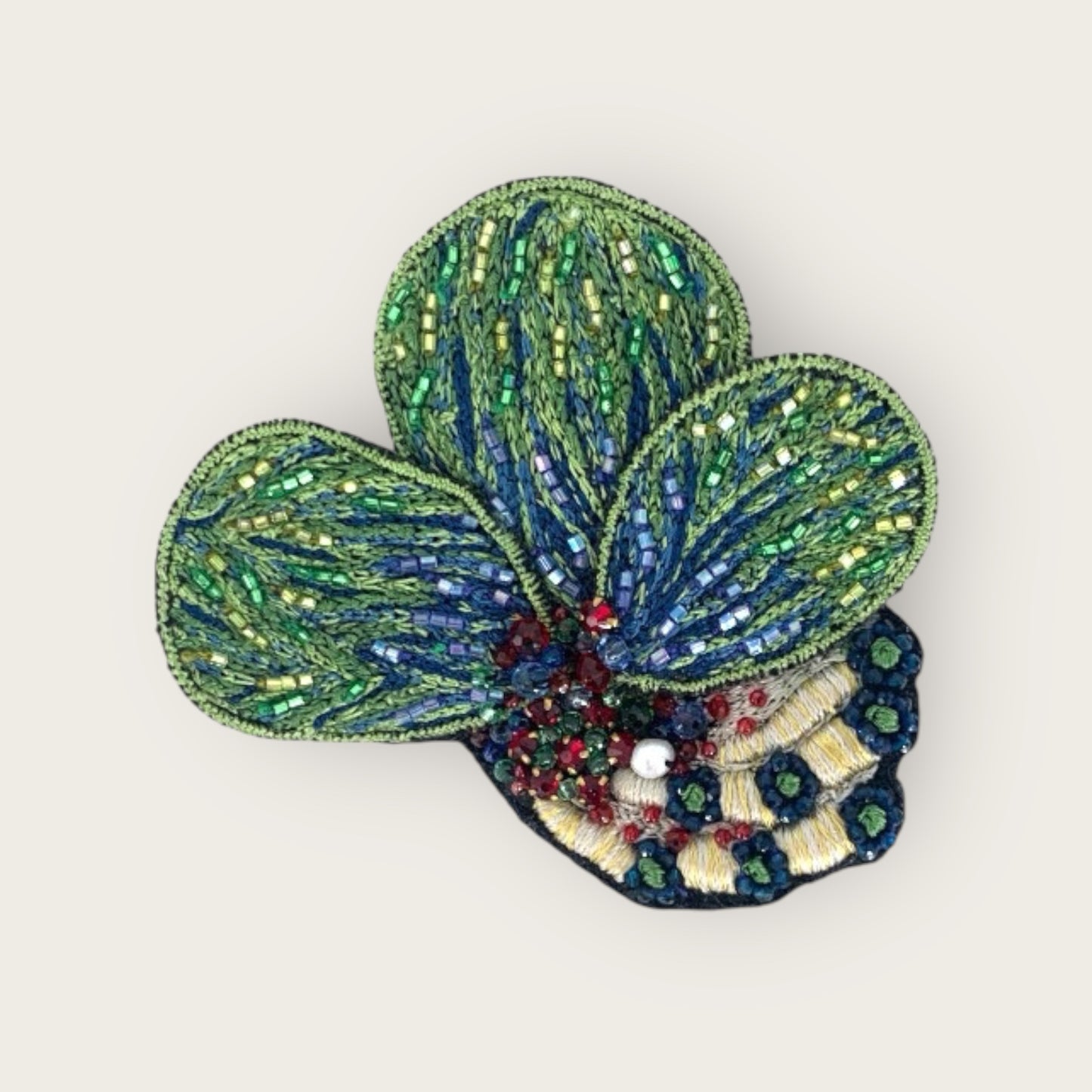 Brooch - Luxury CORAL LEAVES brooch Green & Blue