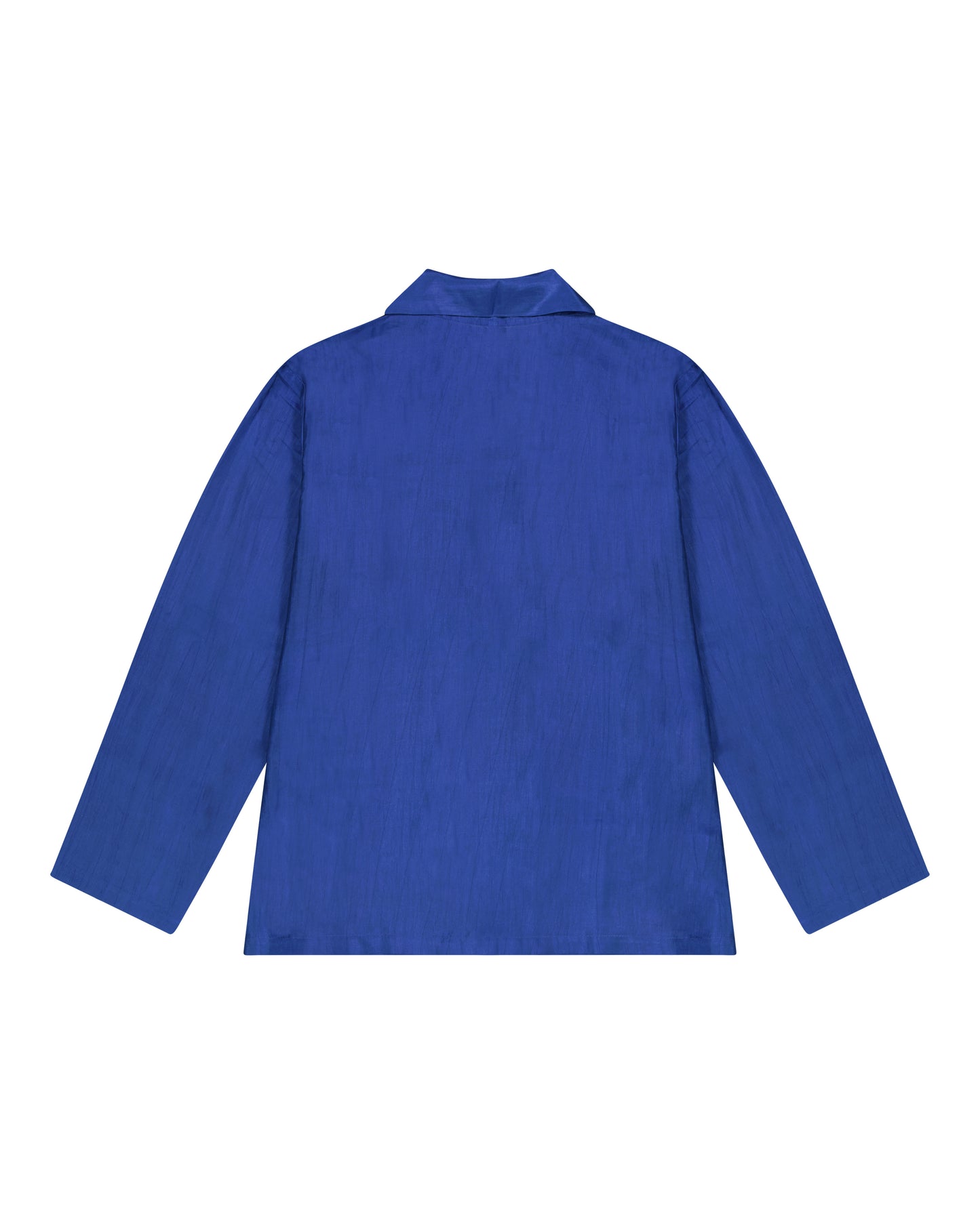 Pyjamas Femme - Pyjama en soie Bleu nuit brodé à la main