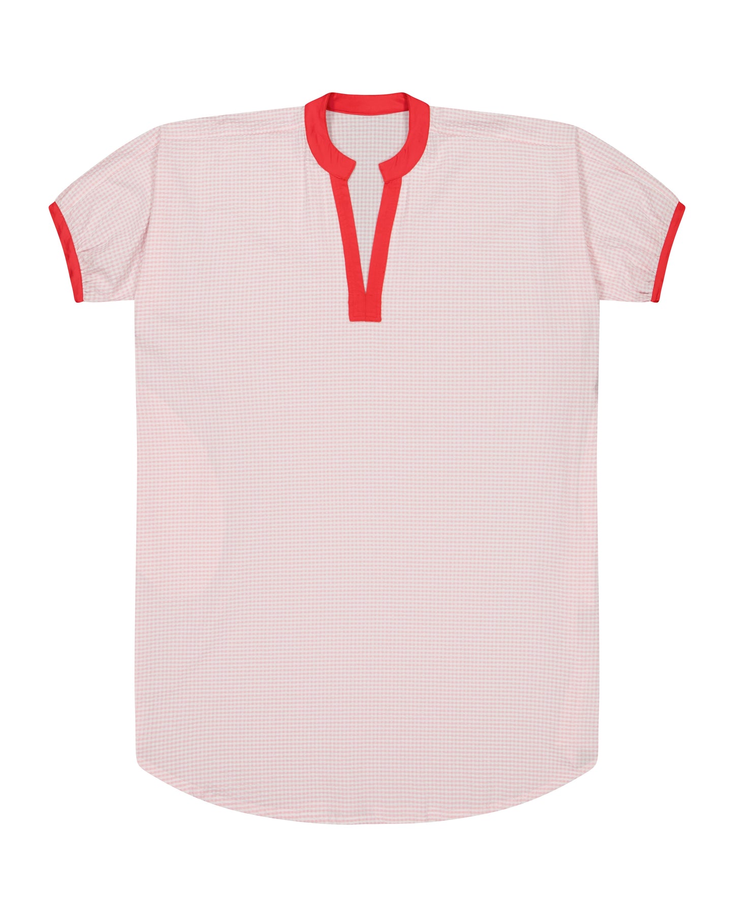 Dress - Romy Pink Gingham Dress With Lace And Red Armholes