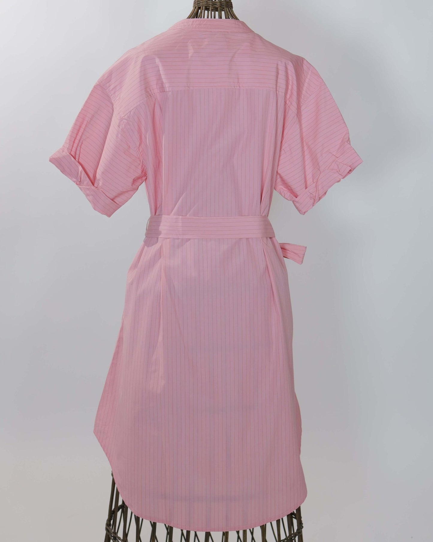 Dress - Gina Dress Pink with fine Red Lines