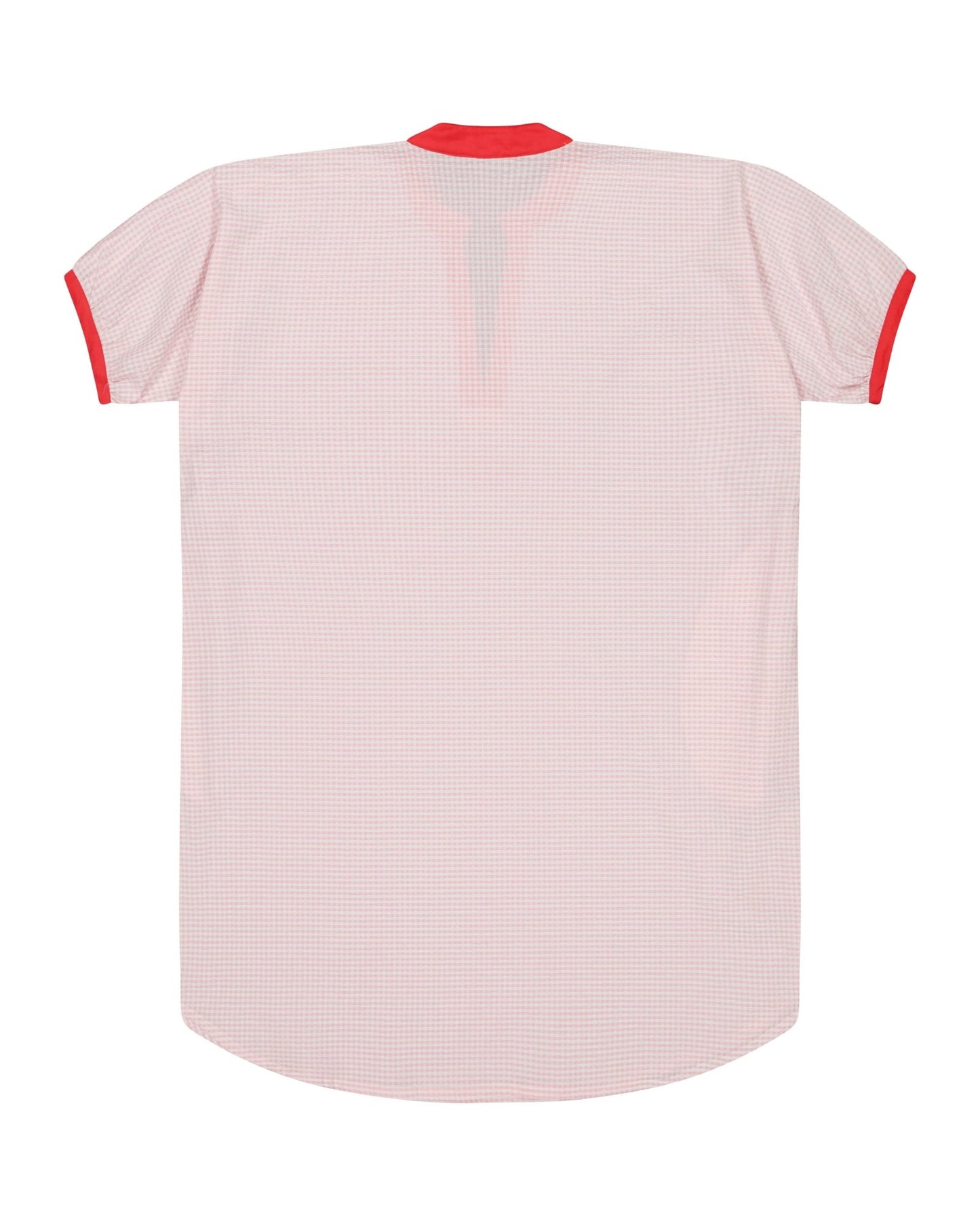 Dress - Romy Pink Gingham Dress With Lace And Red Armholes