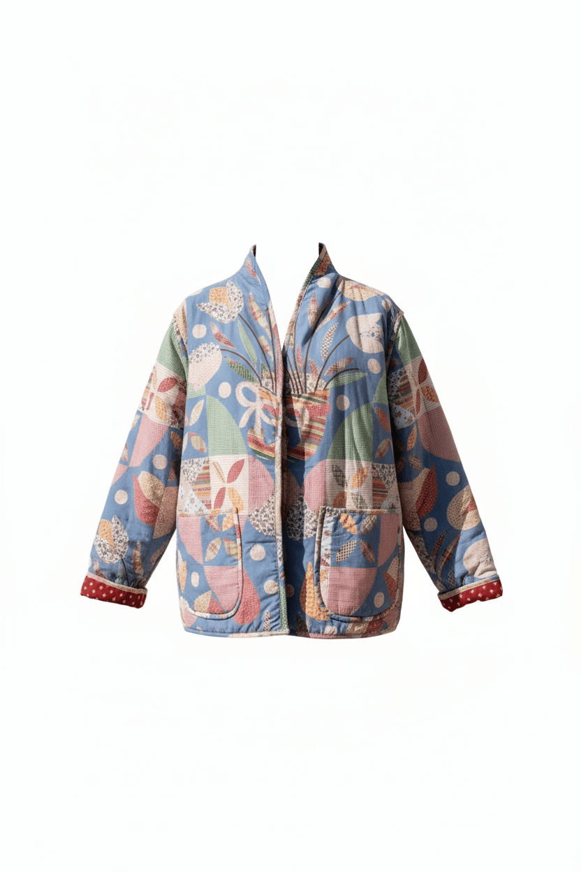 Jacket - Quilted Long pastel Patchwork 1