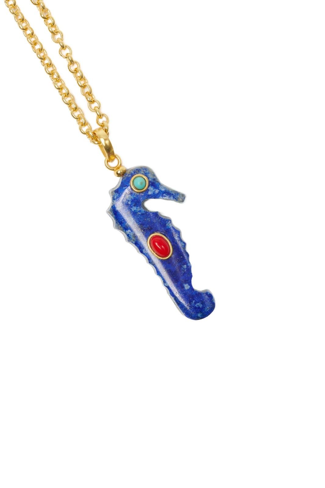Necklace - Cavalluci Marini sintetico Blu