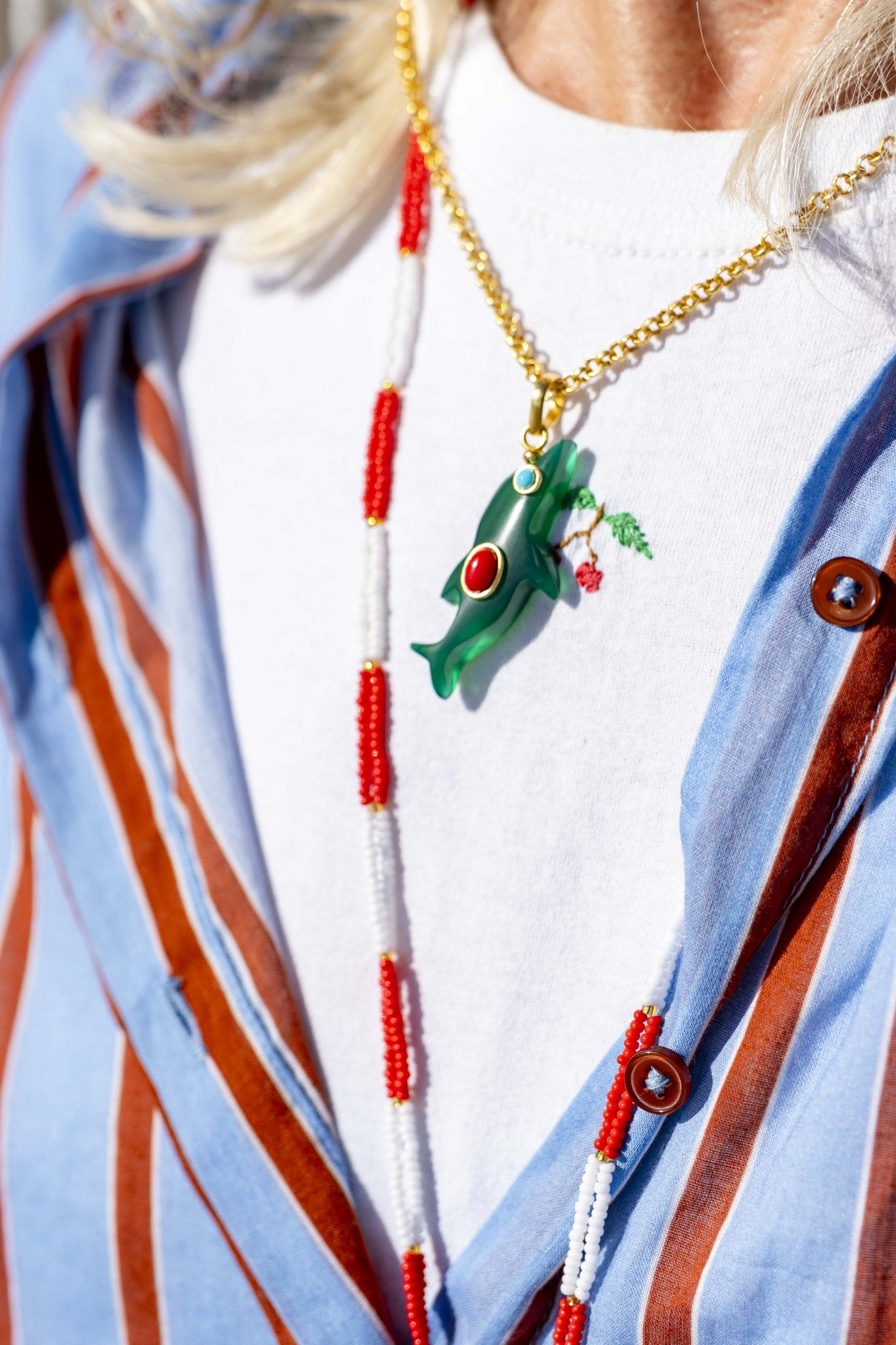 Necklace - Dolphin Green Onyx