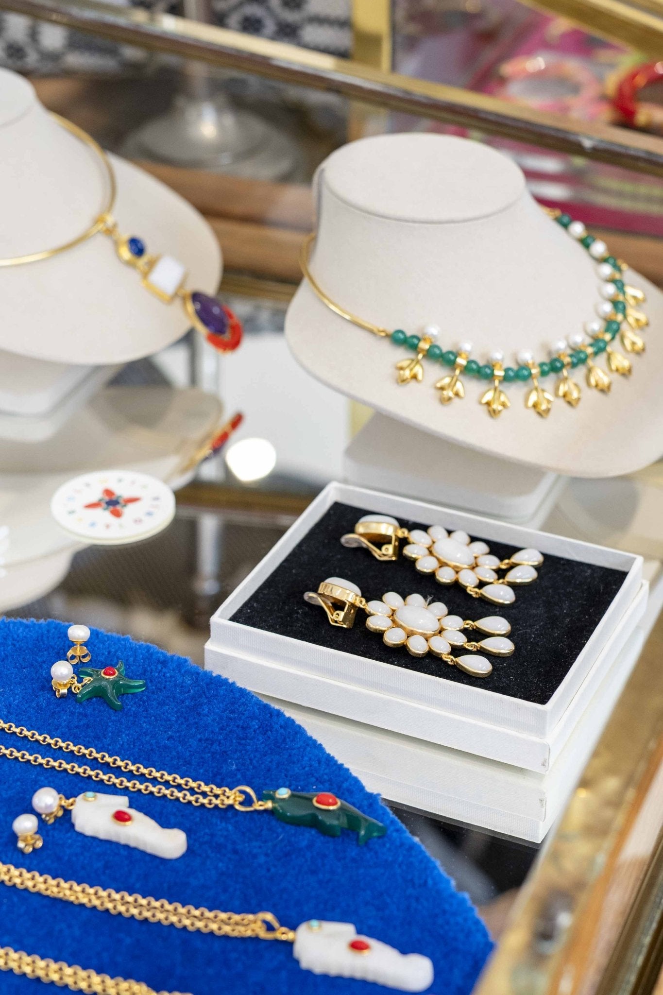 Olympia Babylonia - Flower Power White Quartz Stone Earrings