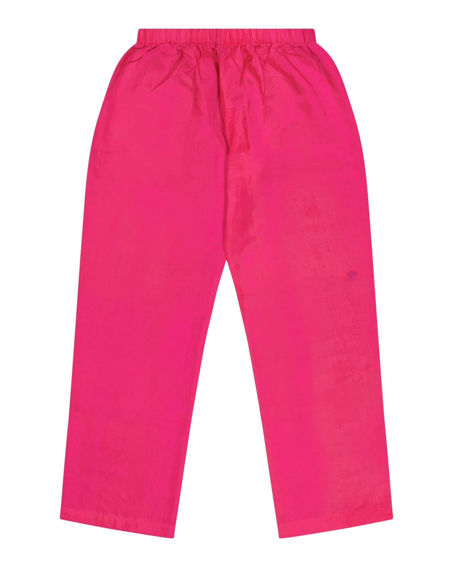 Pajamas Women - Silk pajama Fuchsia hand embroidered