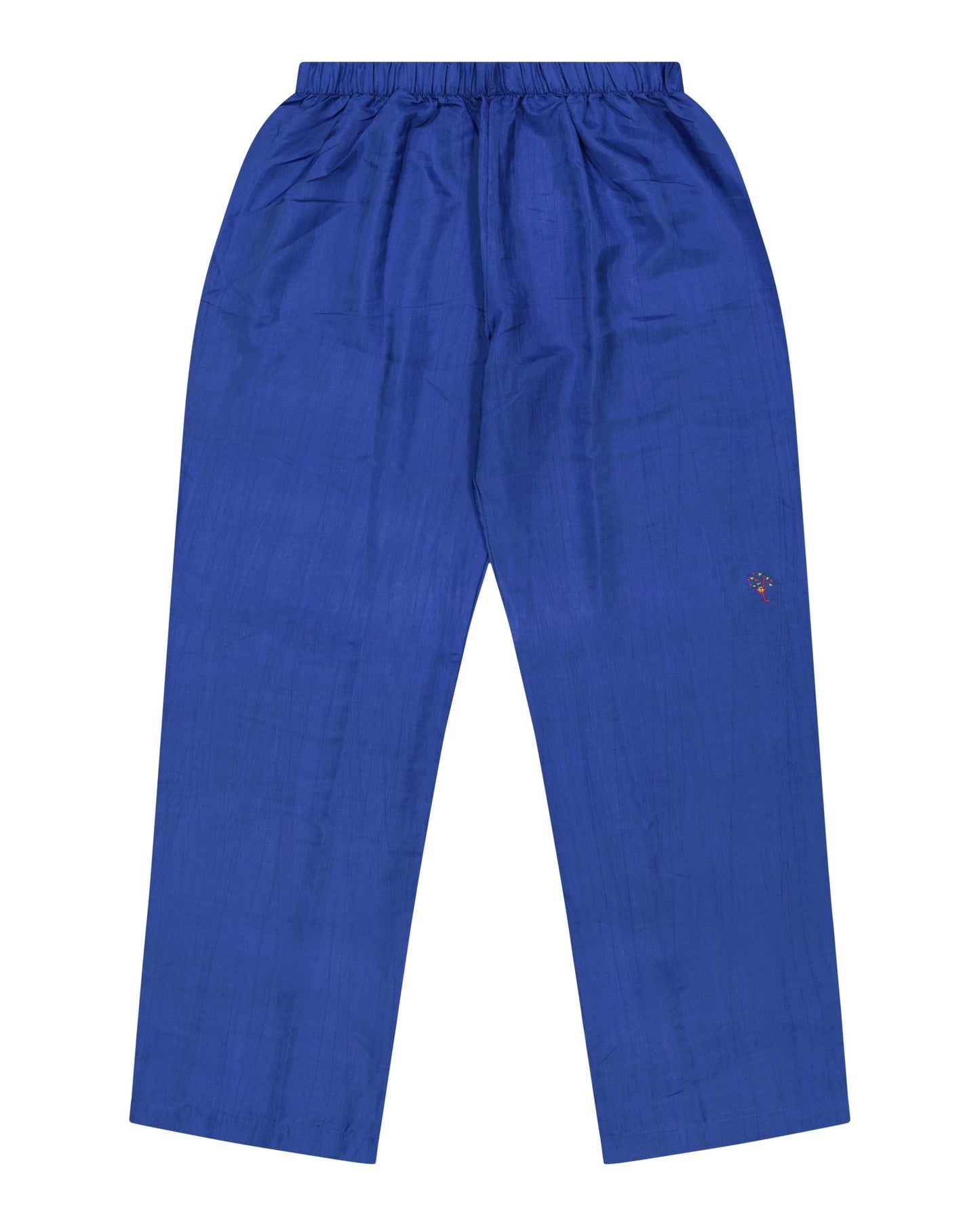 Pajamas Women - Silk pajama Night Blue hand embroidered