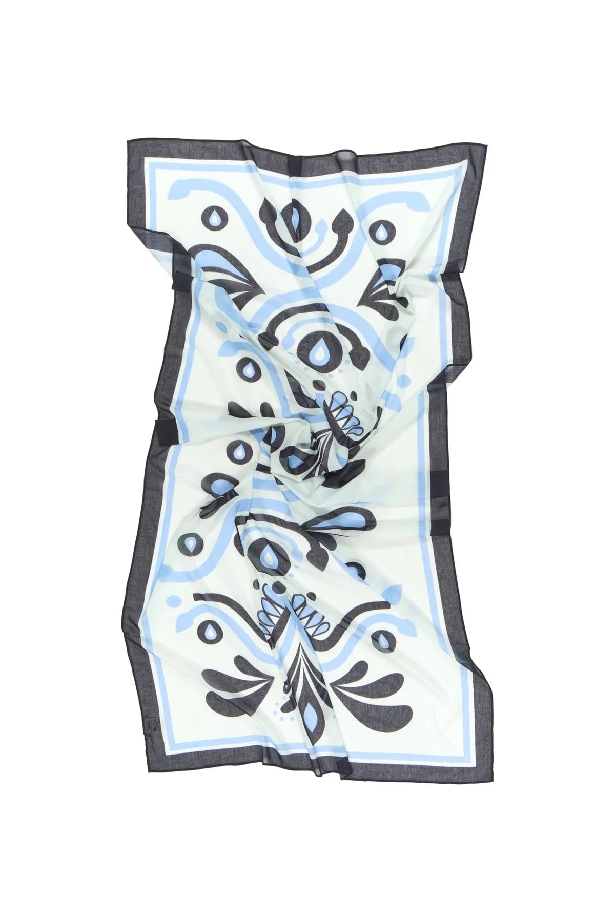 Scarf - Stole Baroque Print White