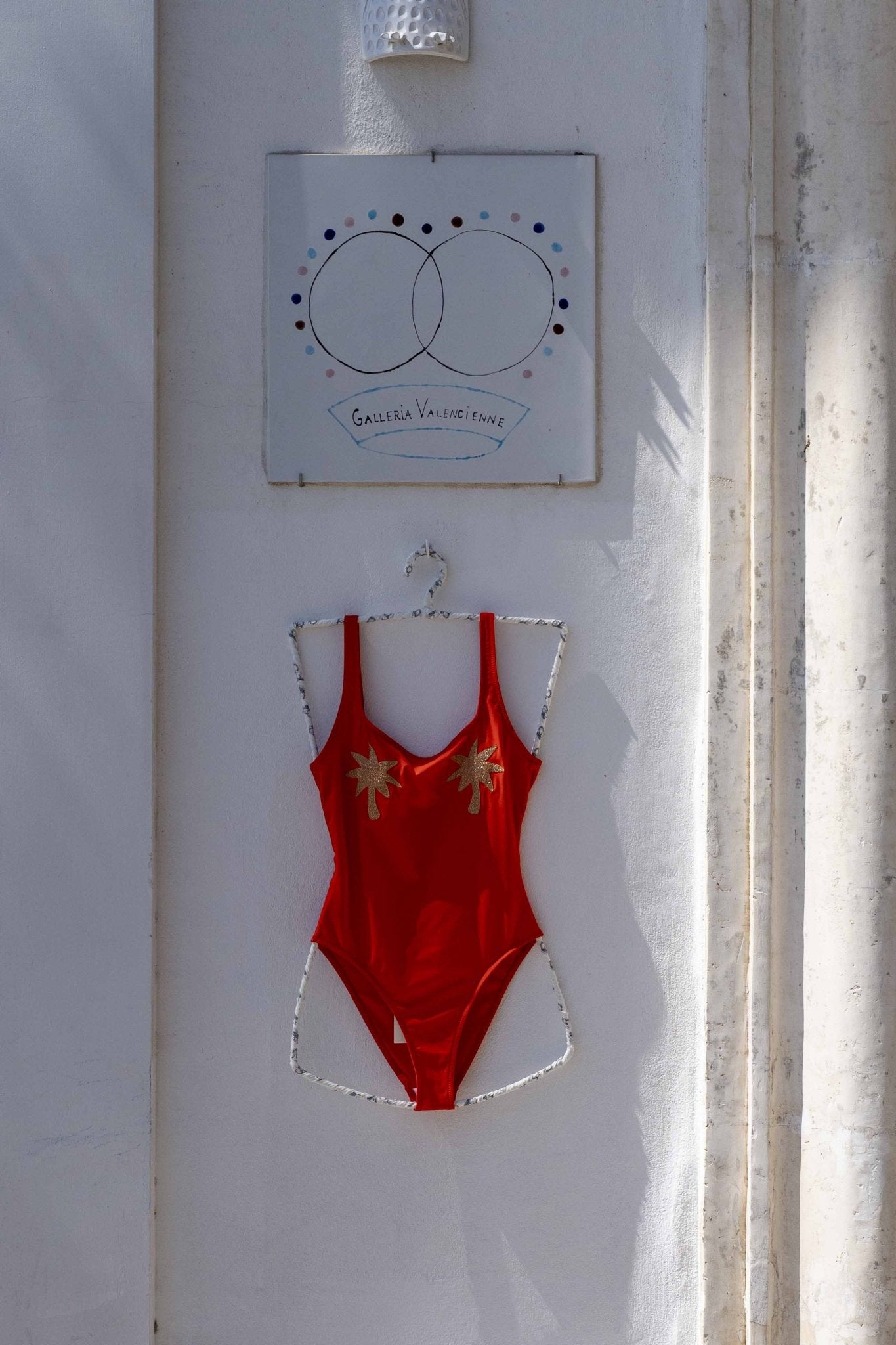 Swimsuit - Ginevra Swimsuit Rosso and Lurex Palm