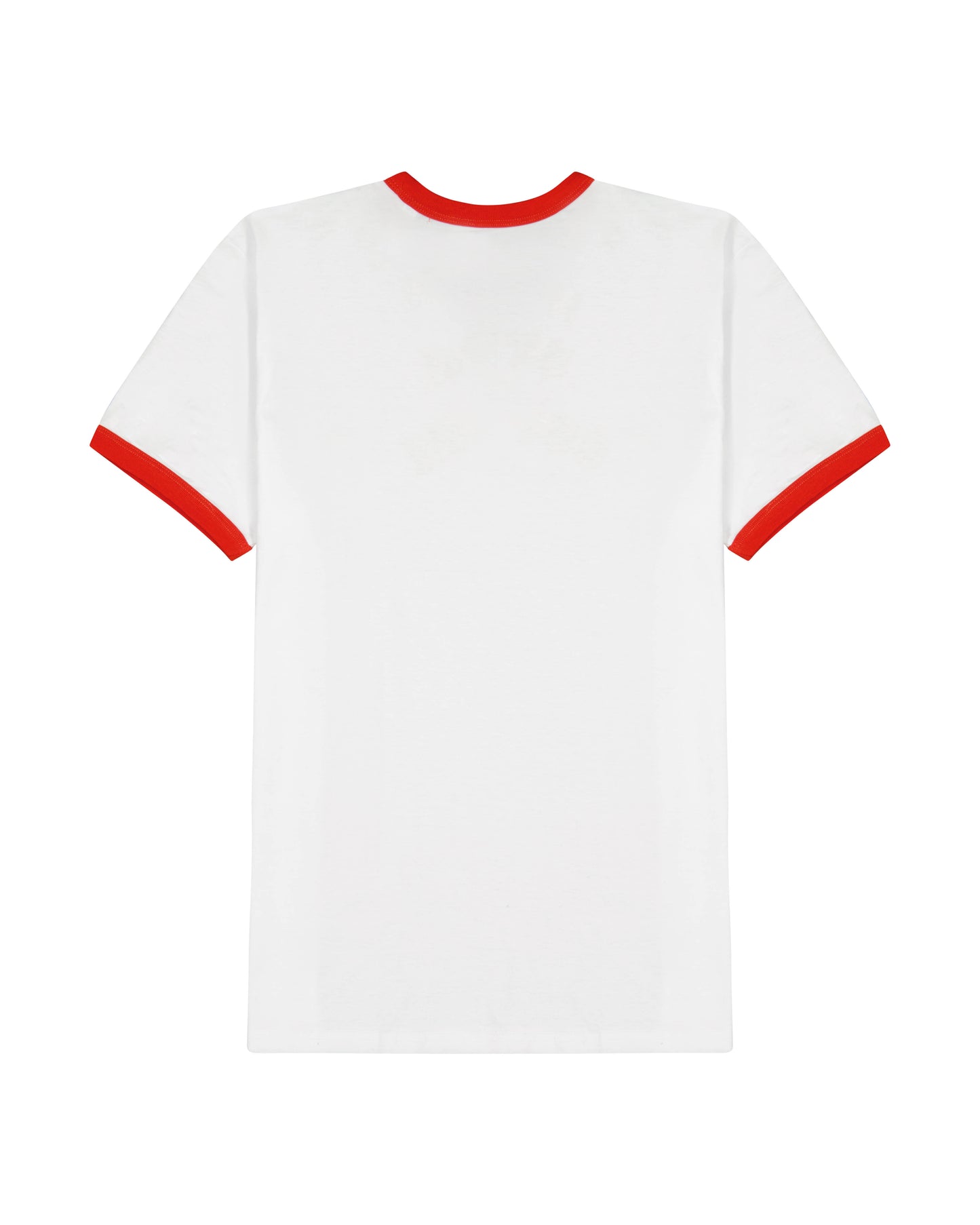 T-shirt - Ostuni Red Border Unisex With Hearts Embroidered
