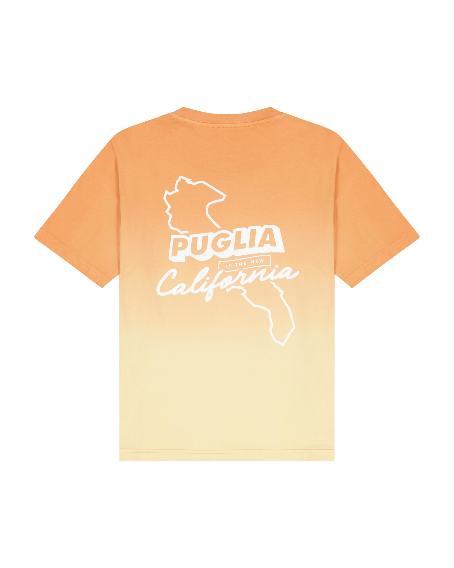 T-shirt - Orange Tie & Dye ‘’ Puglia is the new California ‘’ Unisex