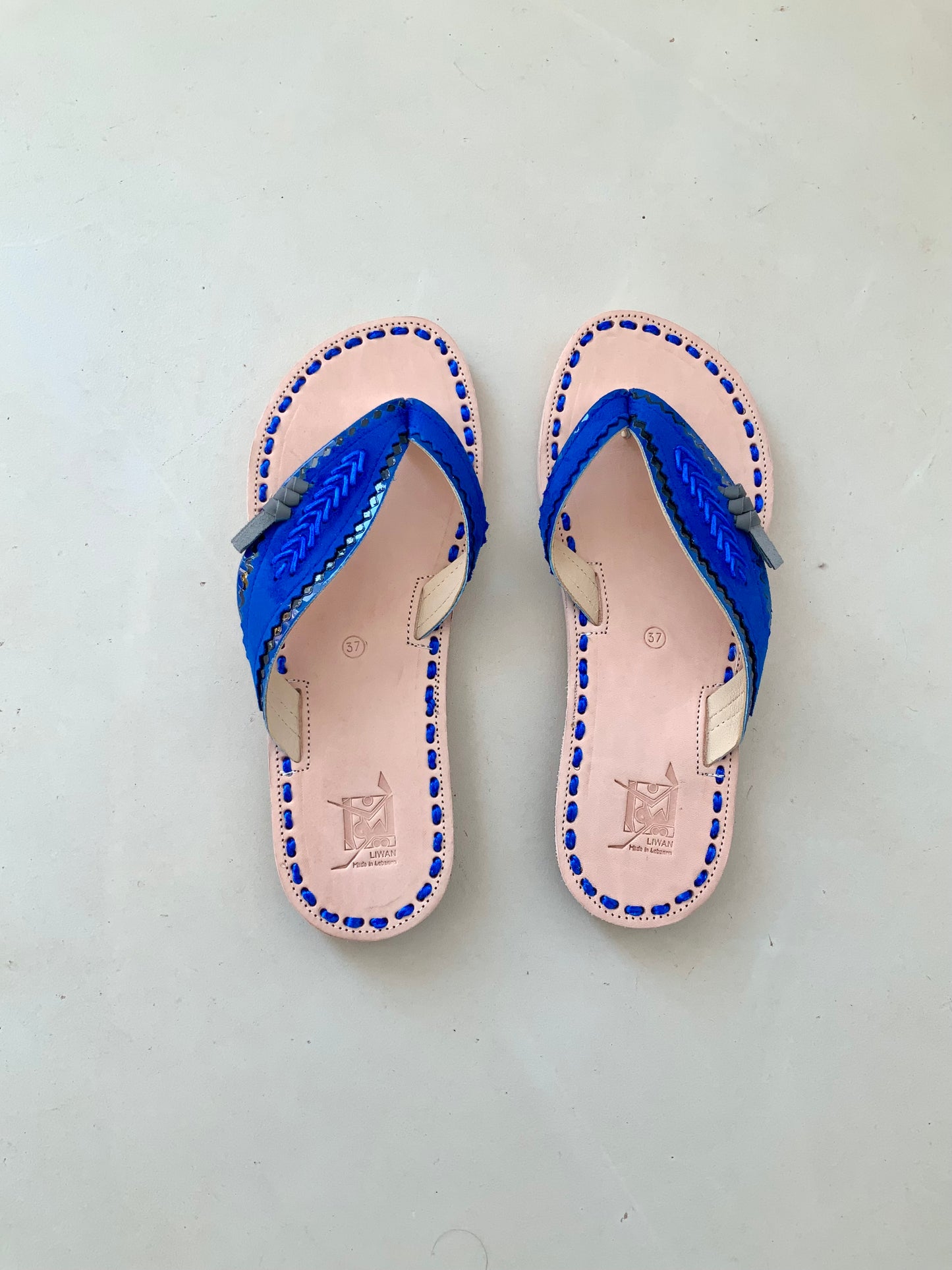 Chaussures Femme - Sandales Liwan Brillantes Bleu Éclatant Zohra