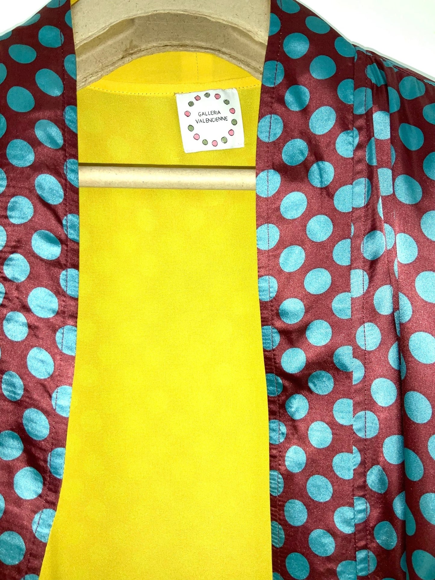 Kimono - Turquoise / Bordeaux inside Yellow