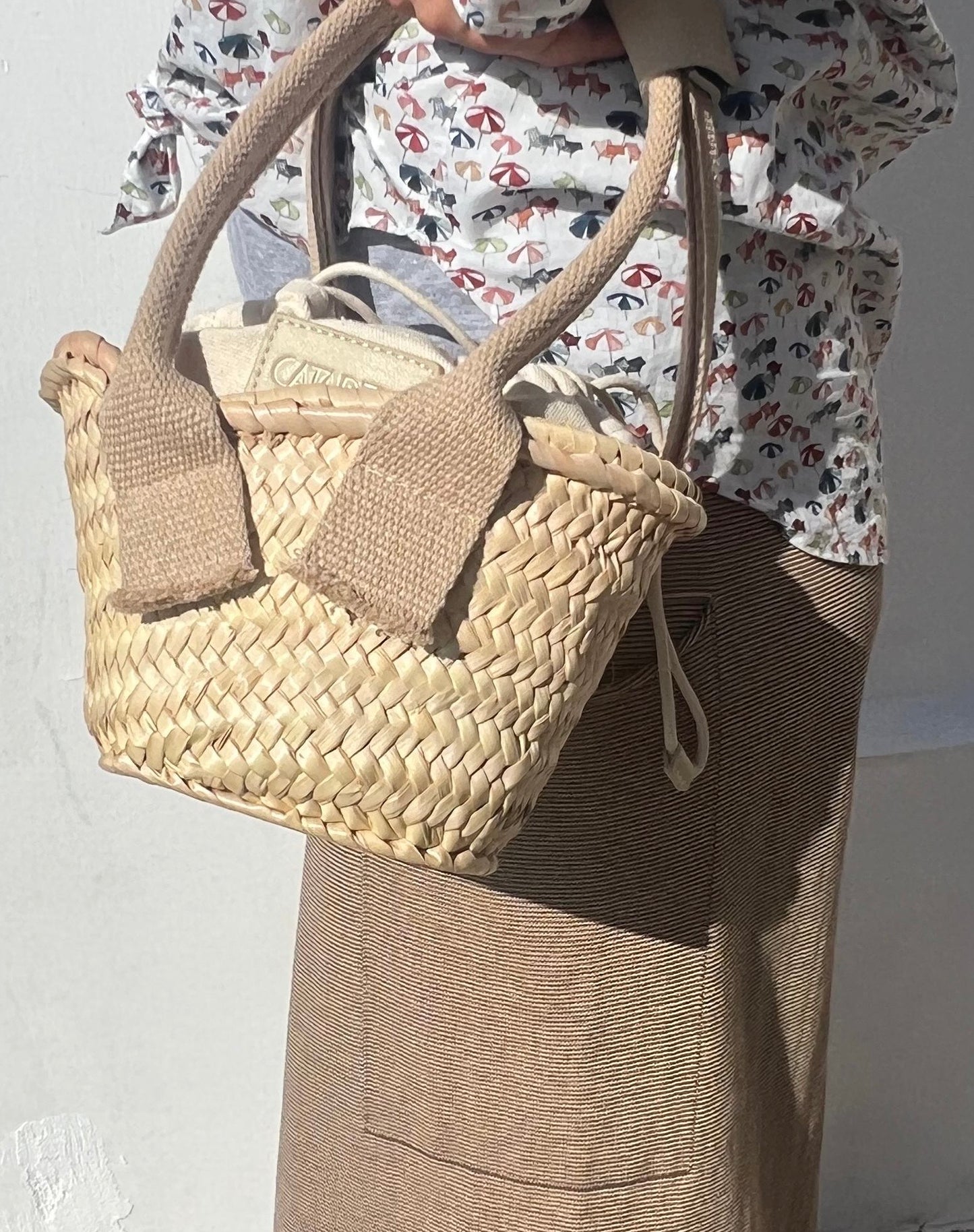 Borsa - SIRO Small Palm Basket Naturale/Marrone Chiaro