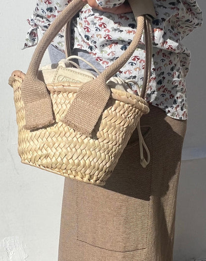Borsa - SIRO Small Palm Basket Naturale/Marrone Chiaro