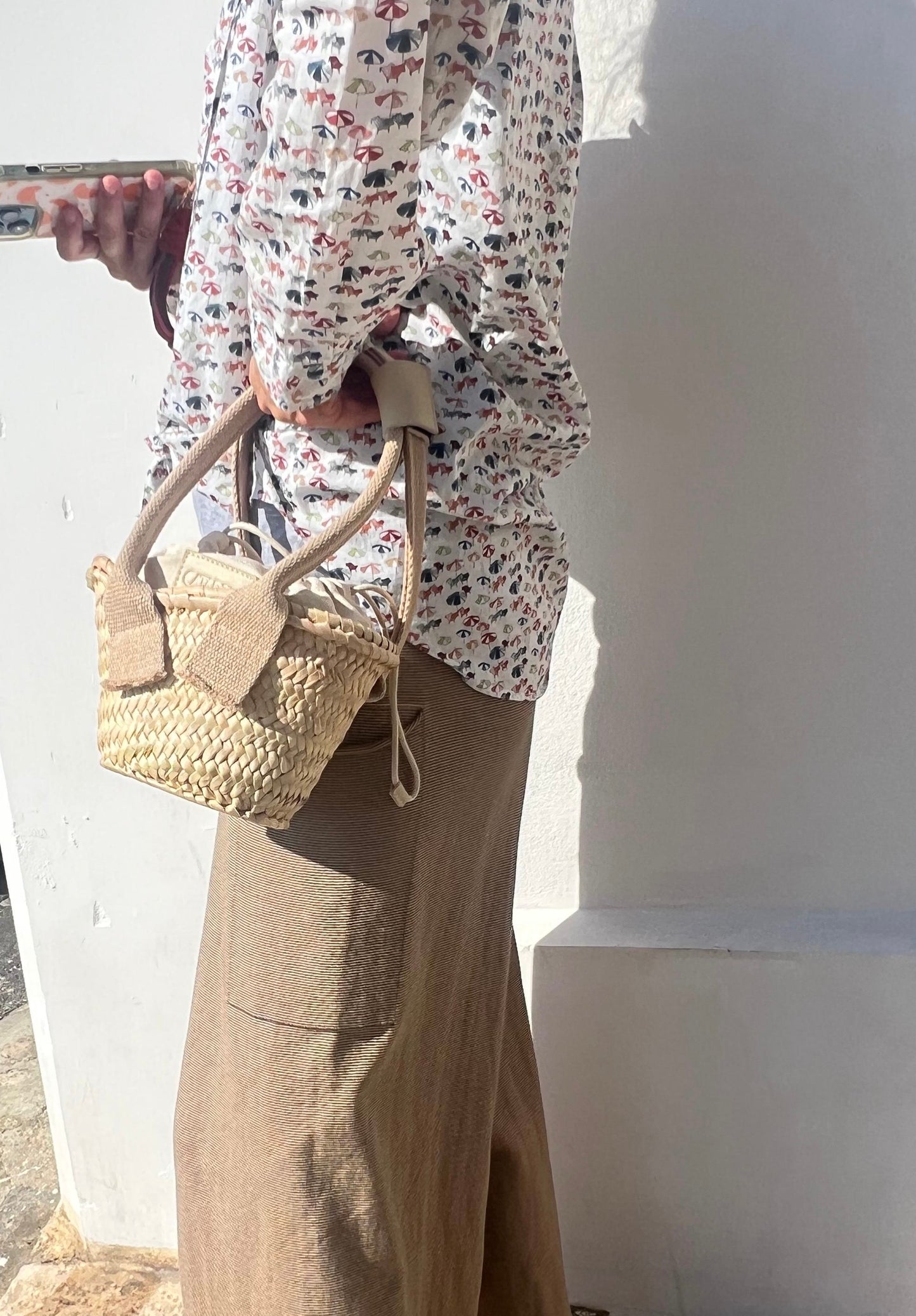 Borsa - SIRO Small Palm Basket Naturale/Marrone Chiaro
