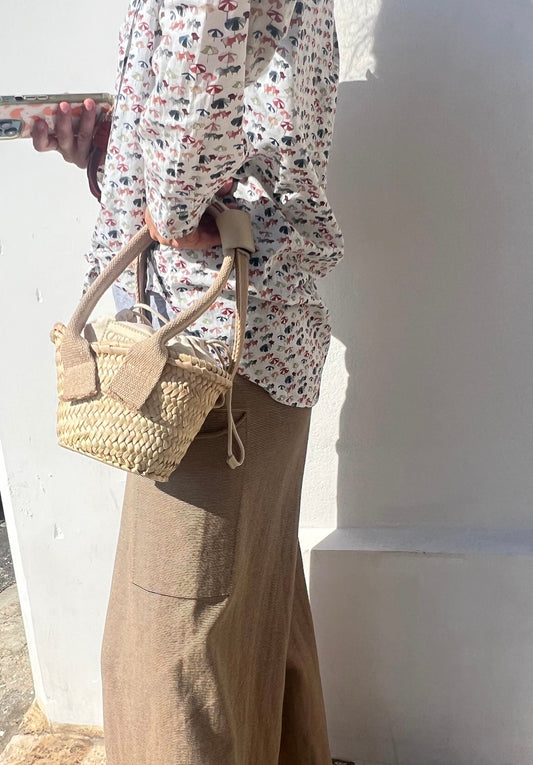 Borsa - SIRO Small Palm Basket Naturale/Marrone Chiaro