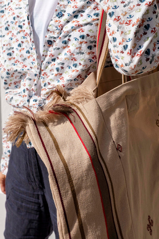 Bag - Bhutan DRUK Maxi Tote Bag Camel