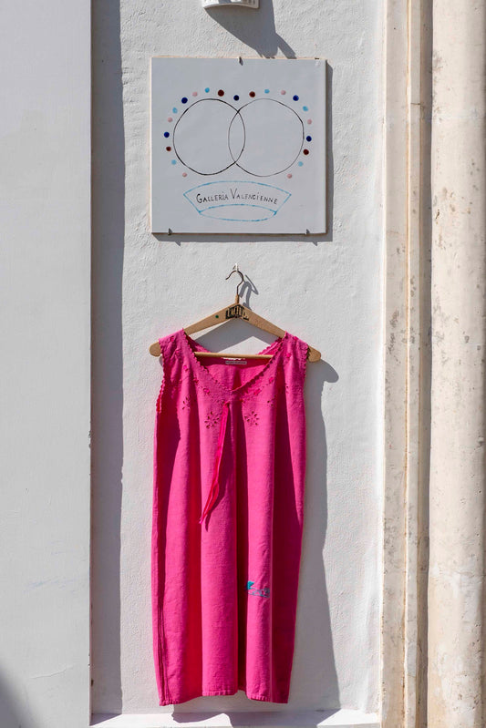 Vintage Nightdress - Fuchsia with Mermaid Turquoise