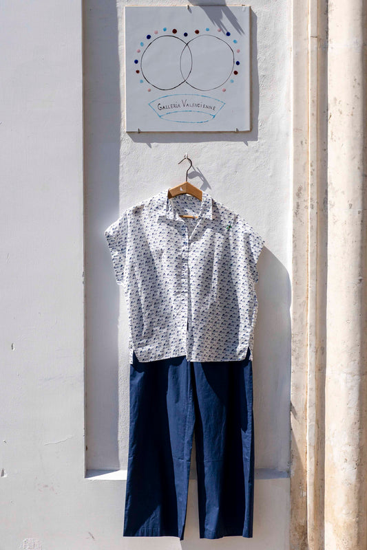 Pajamas Shirt Women - Mela Shirt Sirena GV logo with embroidered ombrellone