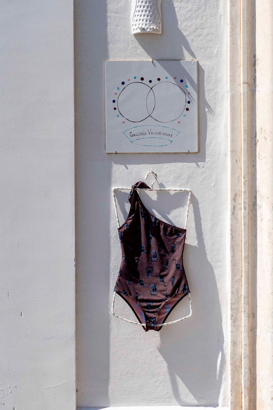 Costume da bagno - Costume da bagno Vic monospalla Gatto Marrone