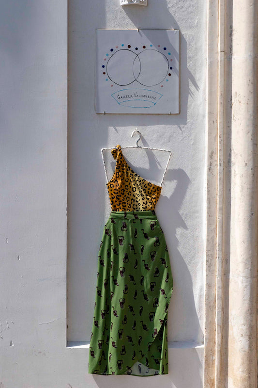 Skirt - Pareo Gatto Verde  TU
