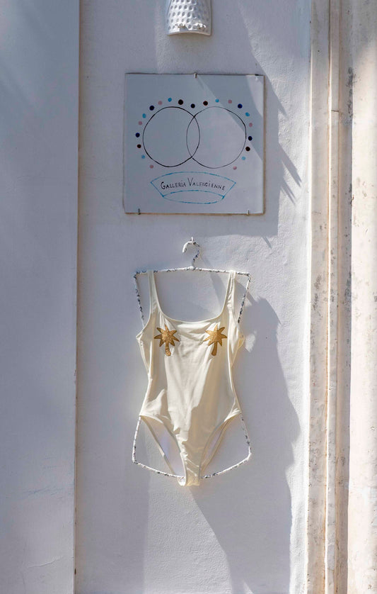 Costume da bagno - Costume da bagno Ginevra Avorio e Palma Lurex