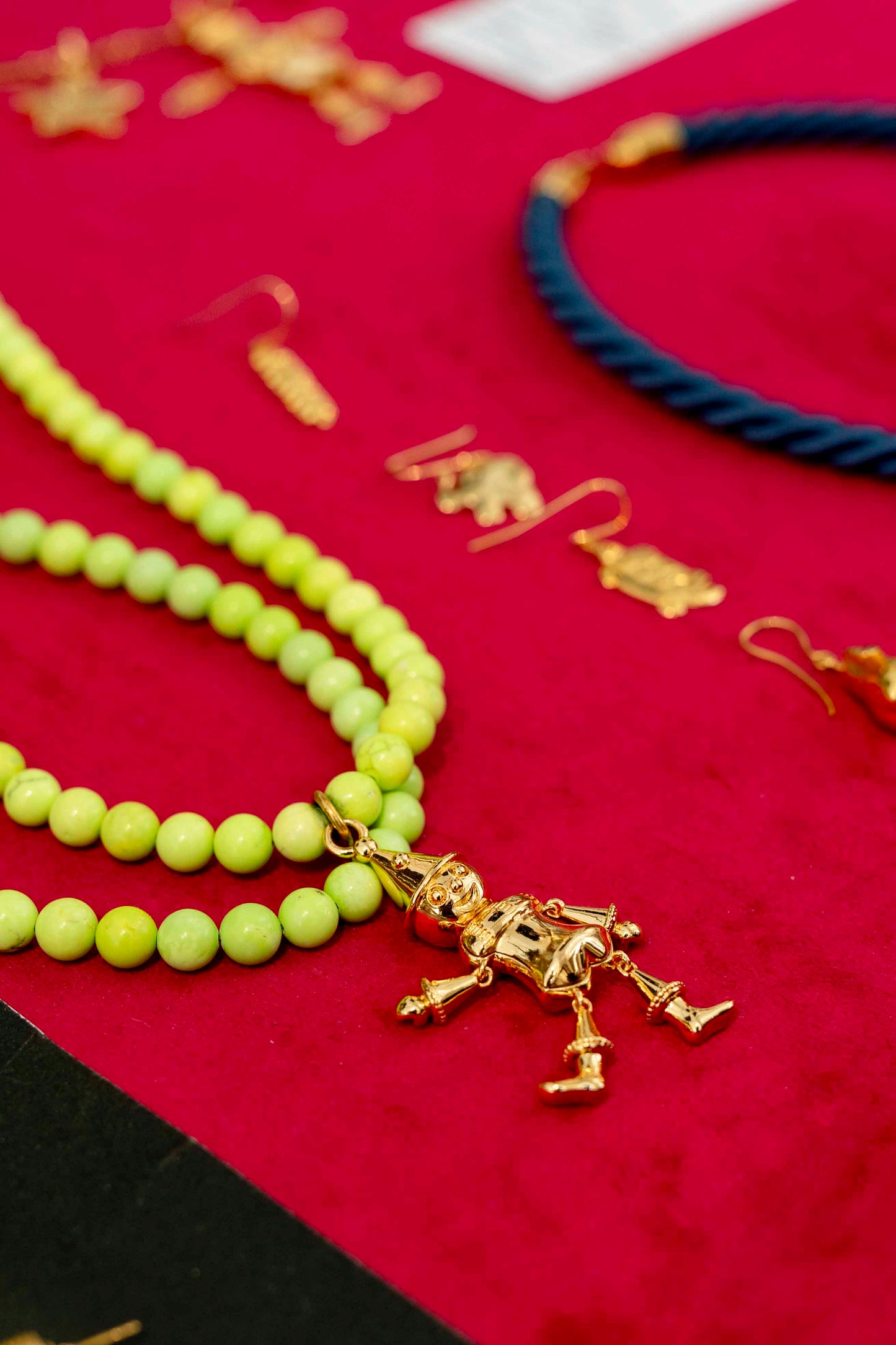 Collier - Collier Pinnochio multi-tour à perles vertes