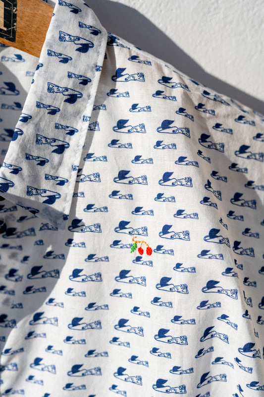 Pajamas Shirt Women - Mela Shirt Sirena GV logo with embroidered ombrellone