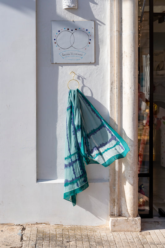 Scarf -  Stole Check TD Print Lagon
