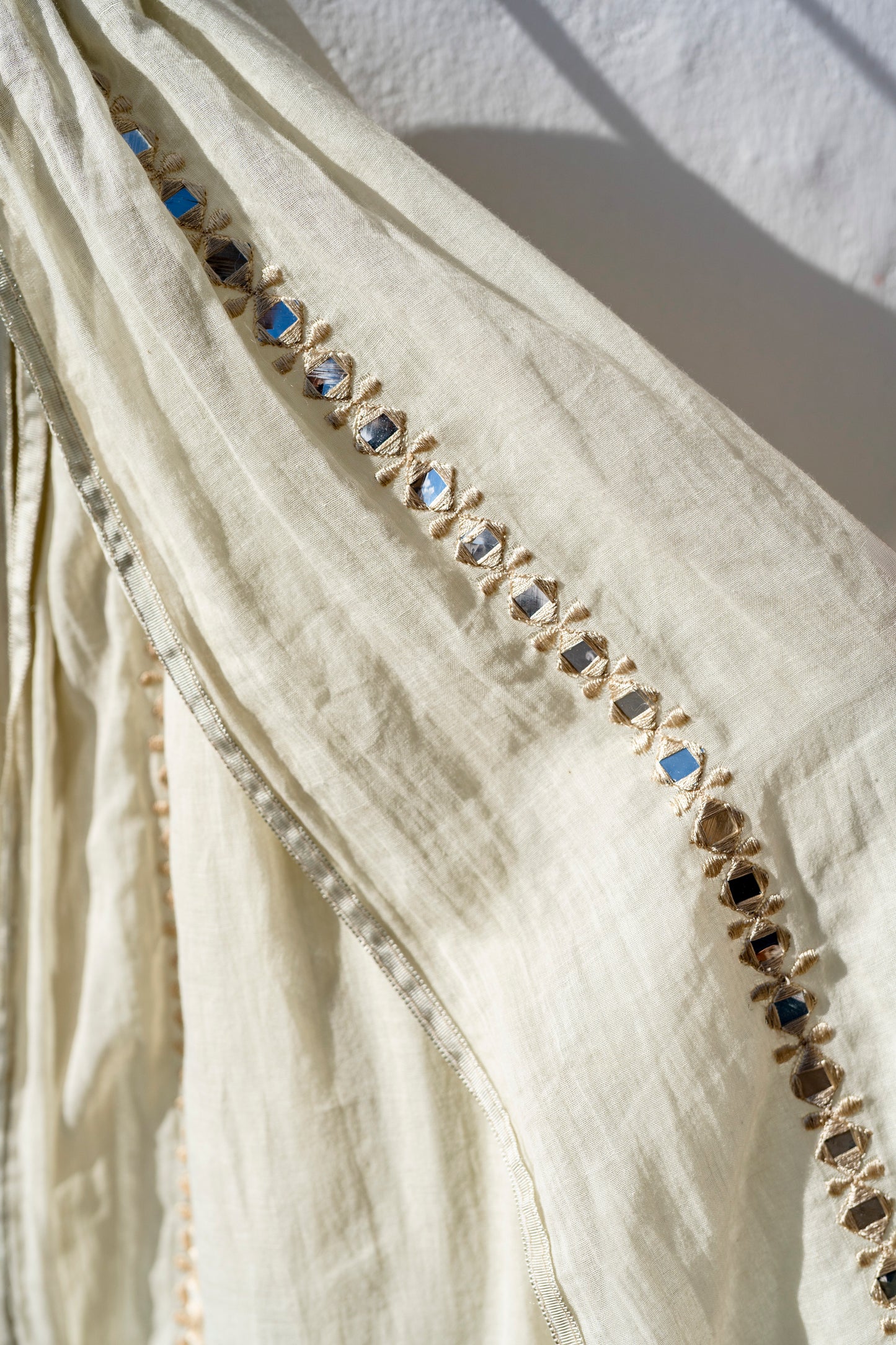 Scarf - Cotton Scarf Beige Mirrors