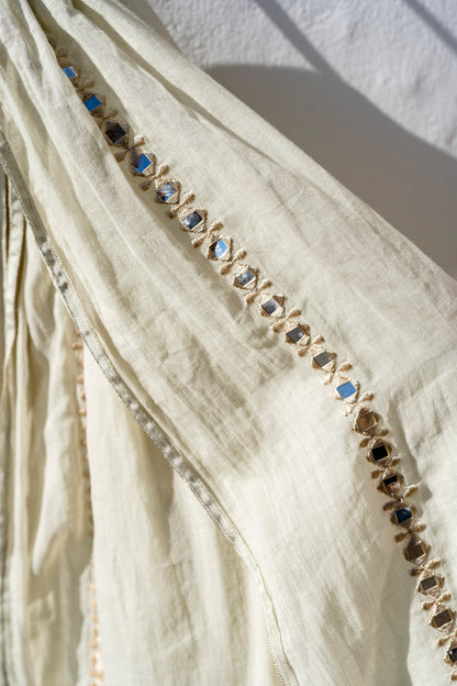 Scarf - Cotton Scarf Beige Mirrors