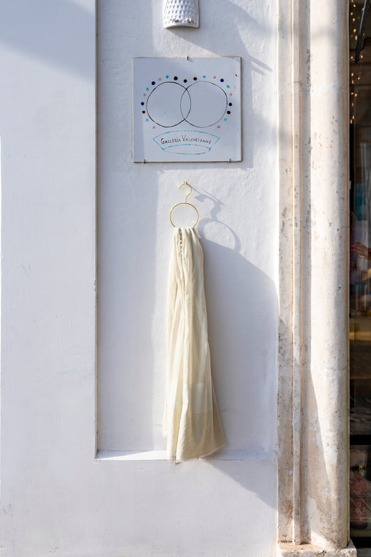 Scarf - Cotton Scarf Beige Mirrors