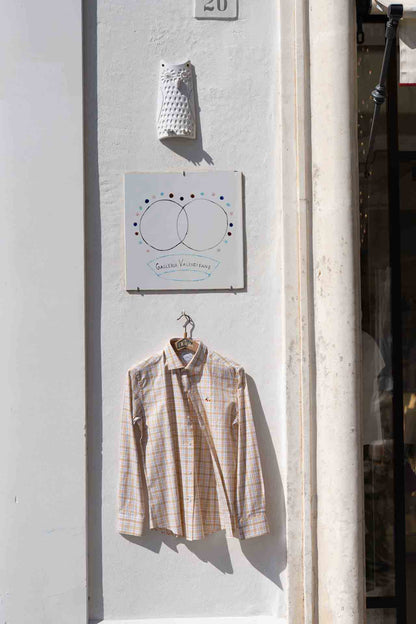Camicia Uomo - Classica Madras Beige
