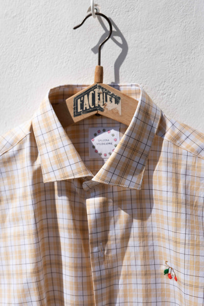 Camicia Uomo - Classica Madras Beige
