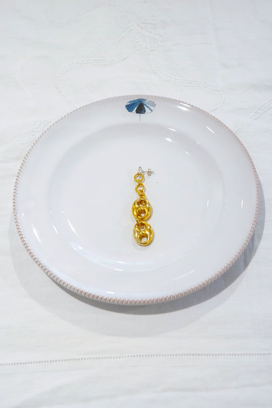 Earrings - Single Long Earring gold coffee bean