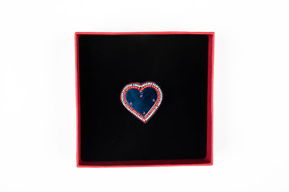 Broche - MIROIR CŒUR Bleu