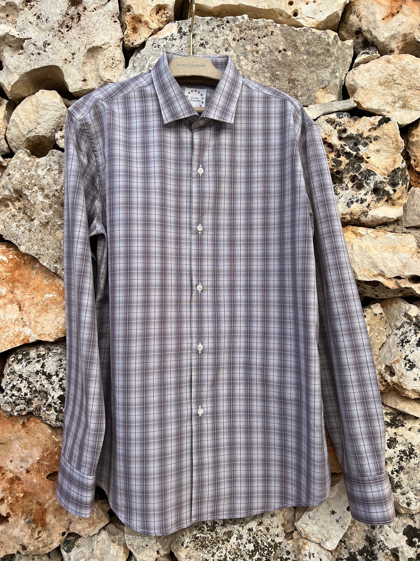 Shirt Men - Classic Madras Plum