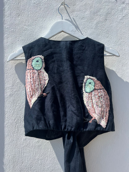 Robe - Ensemble hibou haut et jupe bleu marine