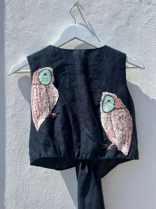 Robe - Ensemble hibou haut et jupe bleu marine