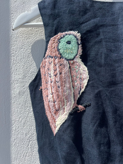 Robe - Ensemble hibou haut et jupe bleu marine
