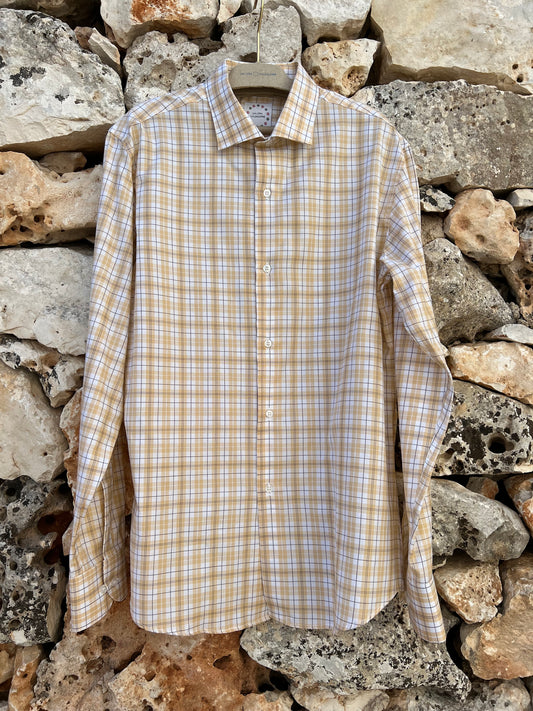 Shirt Men - Classic Madras Beige