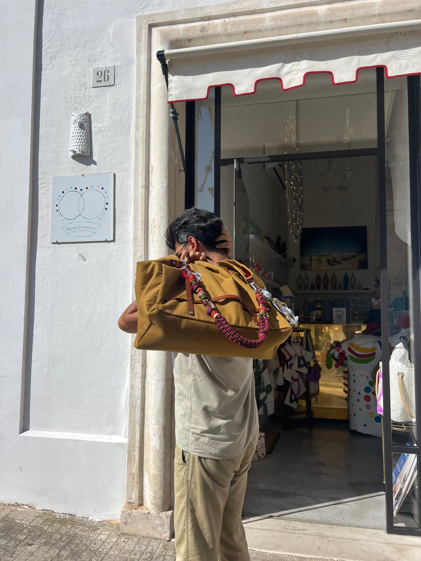 Sac - Sac à tabac CANDIDE avec sangle en coton multicolore