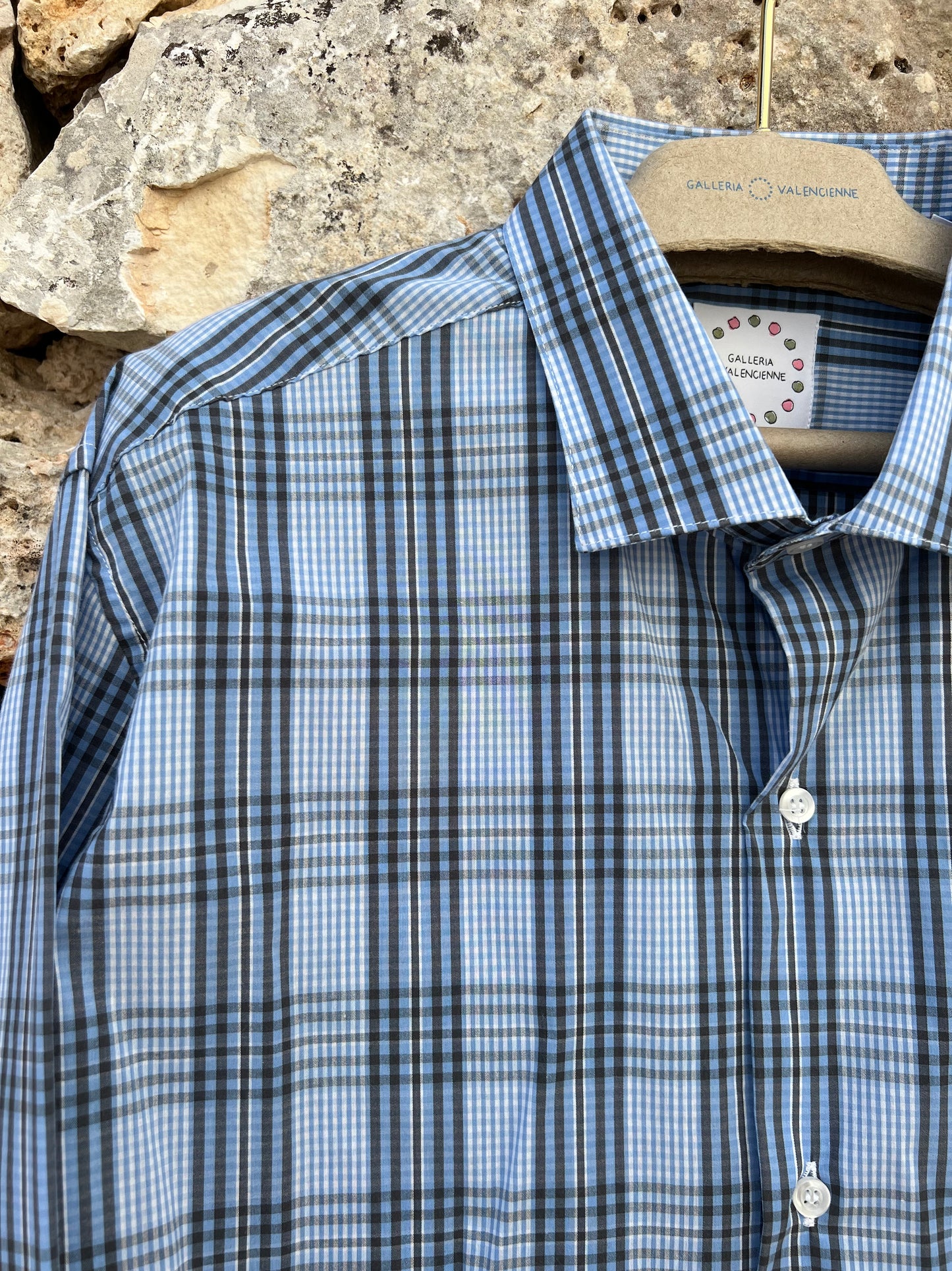 Shirt Men - Classic Madras Blue