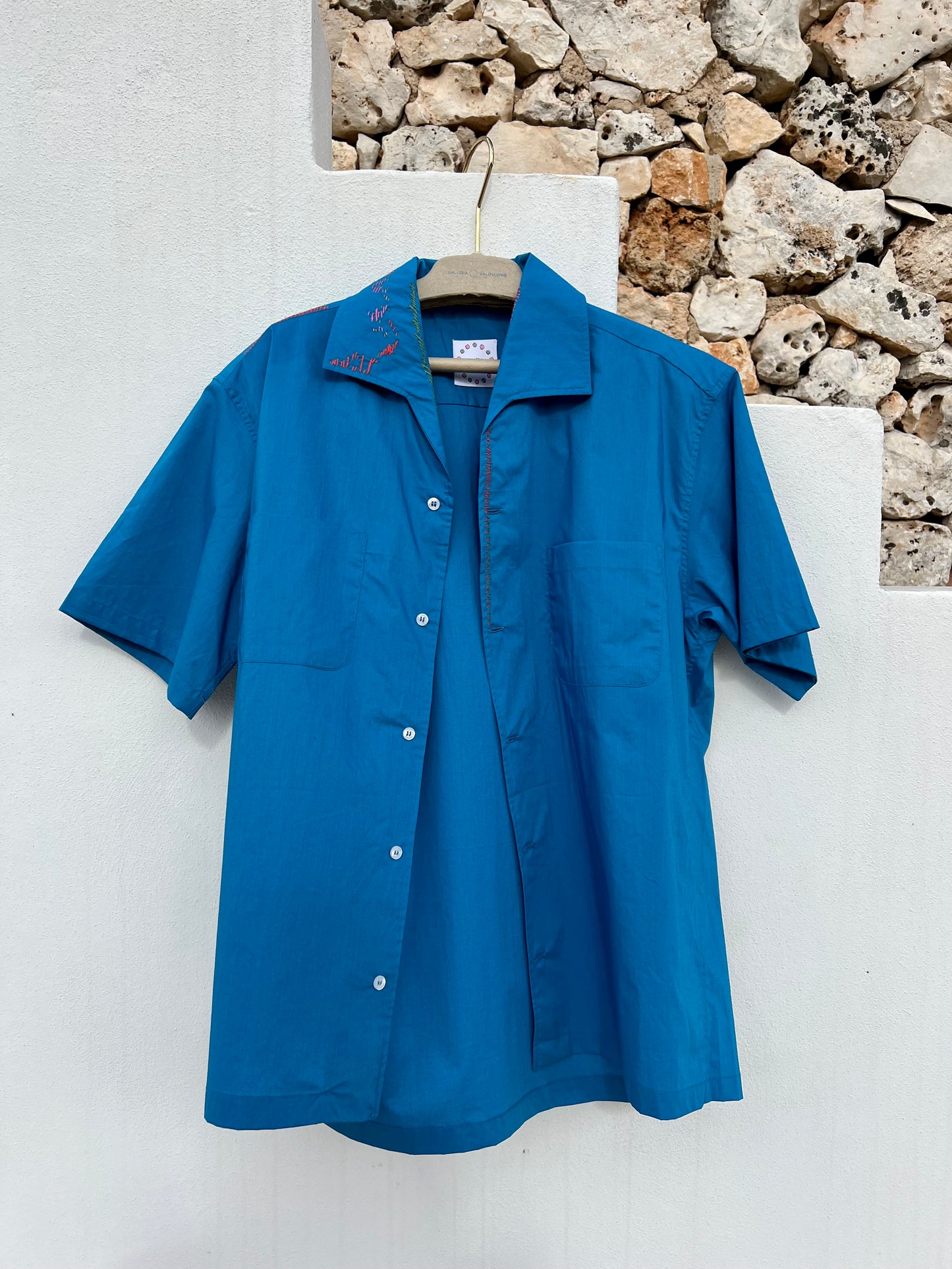Shirt Men - Embroidered Royal Blue