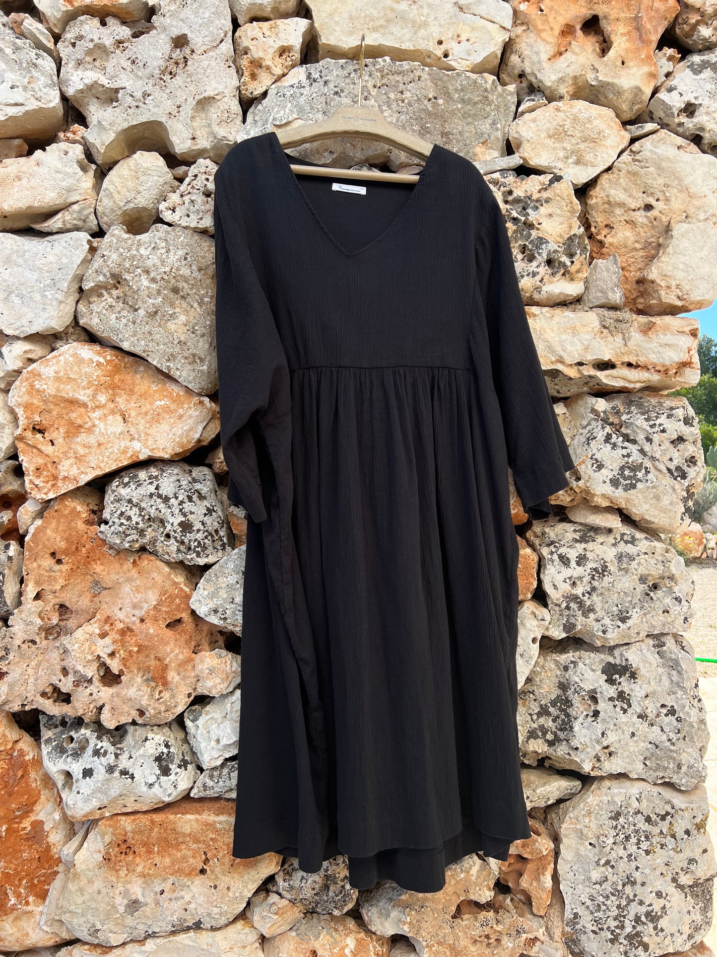 Dress - Cotton A Crepe Shape Black Jet