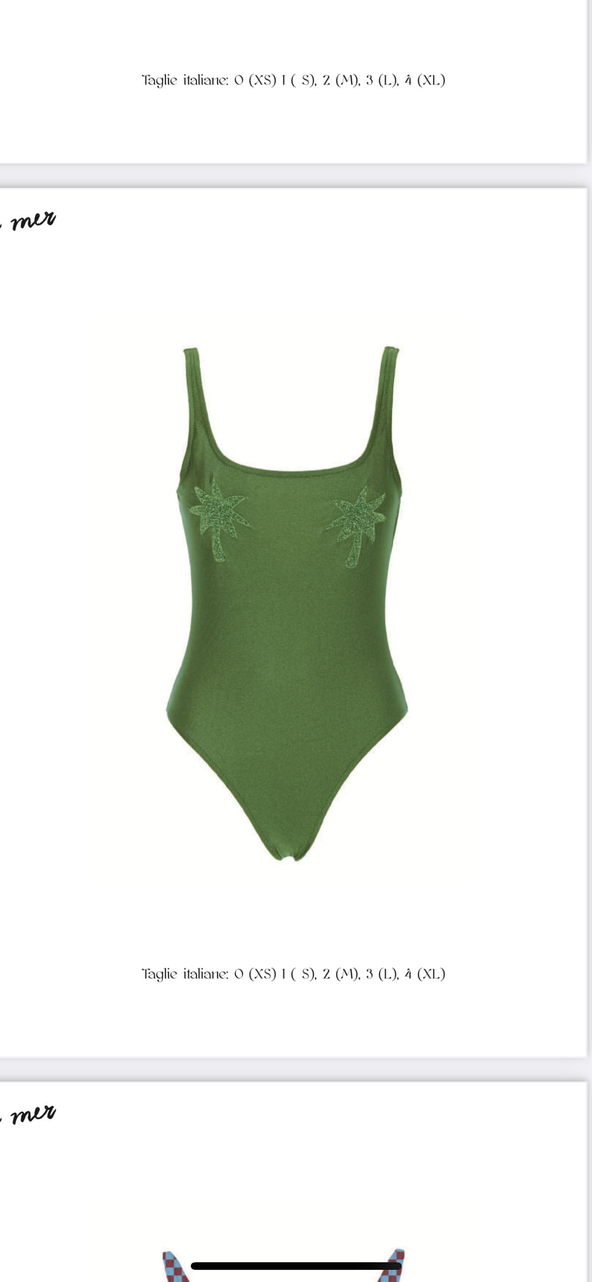 Swimsuit - Ginevra Swimsuit Ivory and Lurex Palm