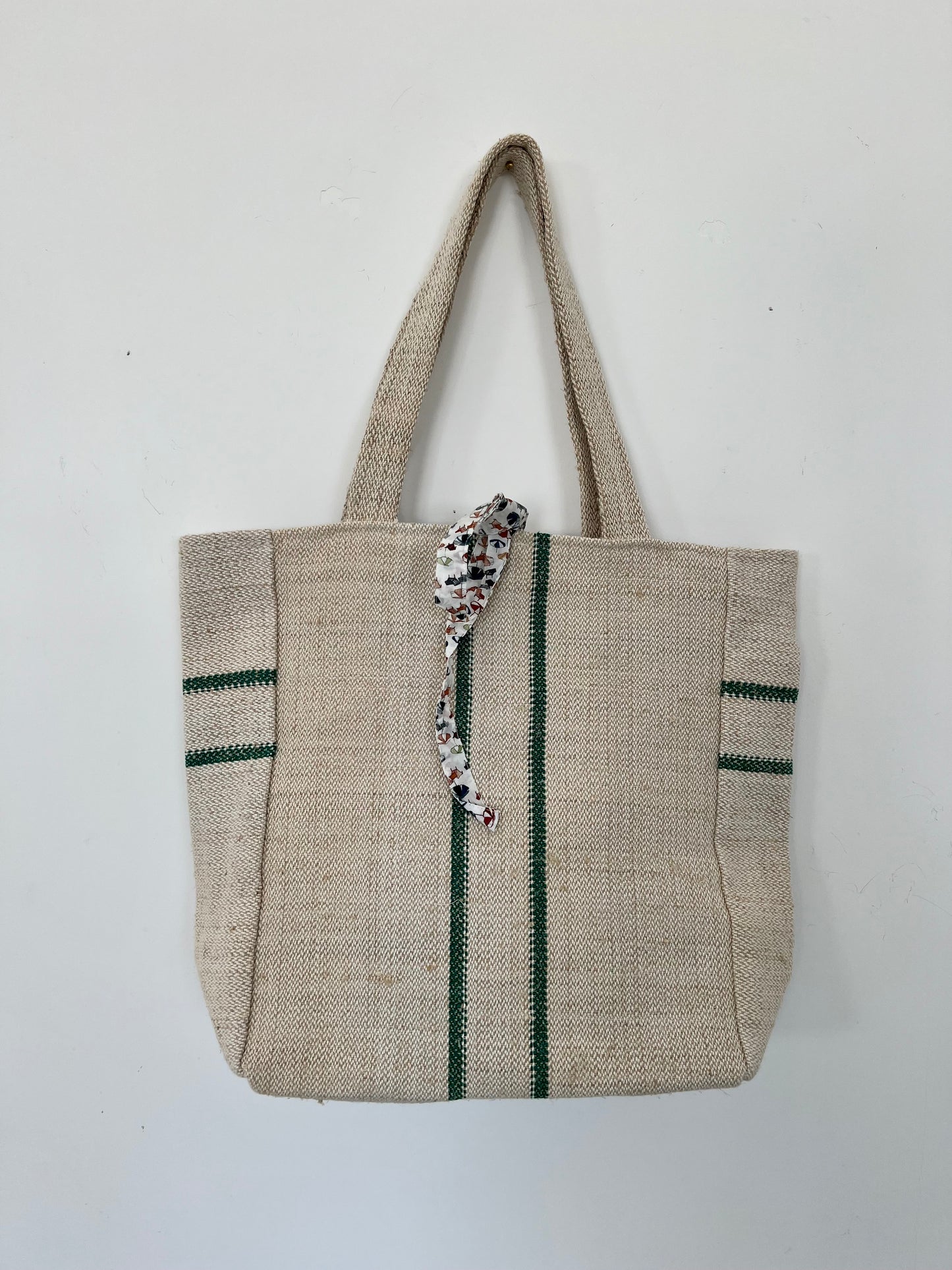 Bag - Grano Green Stipes bag with Ombrellone Print